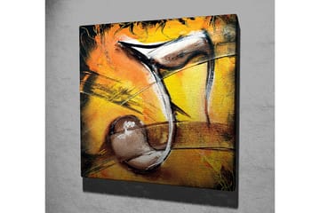 Canvastavla 45x45 cm - Abstrakt komposition med musikaliska inslag - Guld / Svart / Brun - Inredning - Tavlor & posters - Canvastavla