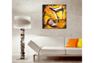 Canvastavla 45x45 cm - Abstrakt komposition med musikaliska inslag - Guld / Svart / Brun - Inredning - Tavlor & posters - Canvastavla