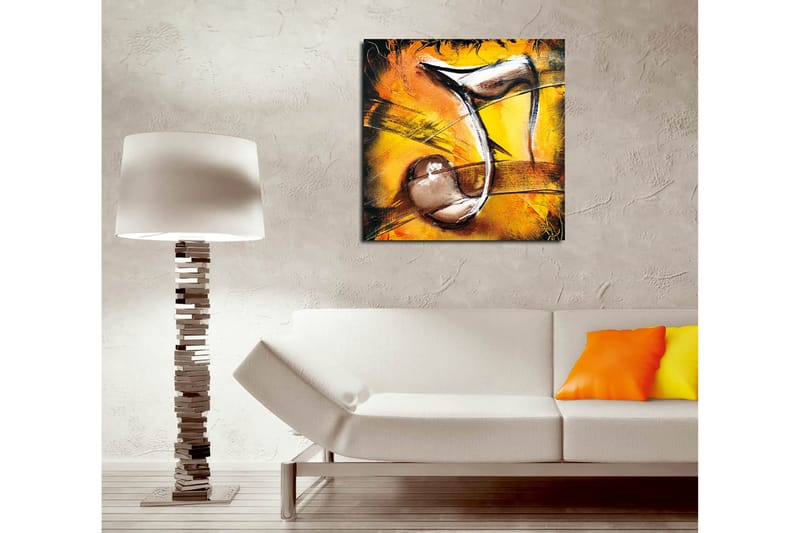 Canvastavla 45x45 cm - Abstrakt komposition med musikaliska inslag - Guld / Svart / Brun - Inredning - Tavlor & posters - Canvastavla