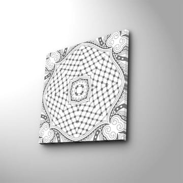 Canvastavla 45x45 cm - Abstrakt mönster med geometriska former och linjer - Svart / Vitt / Grått - Inredning - Tavlor & posters - Canvastavla