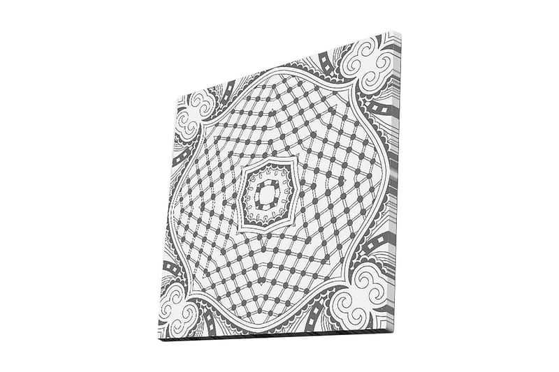 Canvastavla 45x45 cm - Abstrakt mönster med geometriska former och linjer - Svart / Vitt - Inredning - Tavlor & posters - Canvastavla