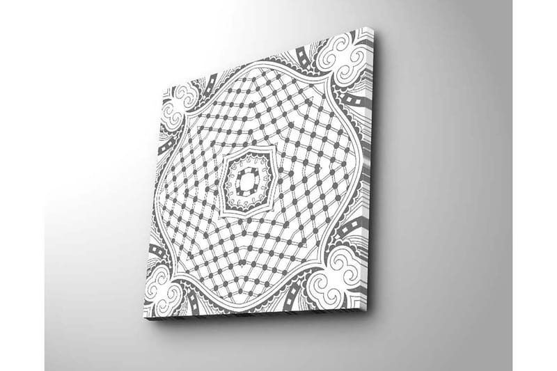 Canvastavla 45x45 cm - Abstrakt mönster med geometriska former och linjer - Svart / Vitt - Inredning - Tavlor & posters - Canvastavla