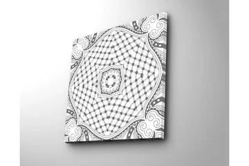 Canvastavla 45x45 cm - Abstrakt mönster med geometriska former och linjer - Svart / Vitt - Inredning - Tavlor & posters - Canvastavla