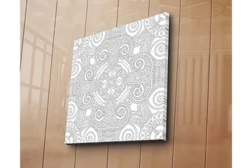 Canvastavla 45x45 cm - Abstrakt mönster med spiraler och linjer - Svart / Vitt - Inredning - Tavlor & posters - Canvastavla