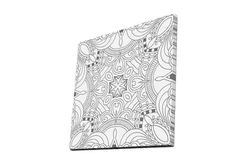 Canvastavla 45x45 cm - Abstrakt mönster med svarta linjer och detaljer - Svart / Vitt - Inredning - Tavlor & posters - Canvastavla