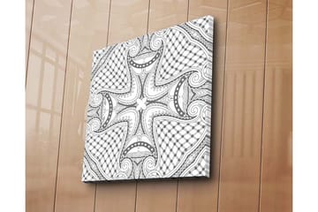 Canvastavla 45x45 cm - Abstrakt mönster med svarta linjer och detaljer - Svart / Vitt - Inredning - Tavlor & posters - Canvastavla