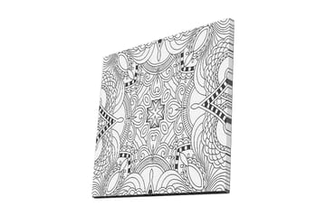 Canvastavla 45x45 cm - Abstrakt mönster med svarta linjer och former - Svart / Vit - Inredning - Tavlor & posters - Canvastavla