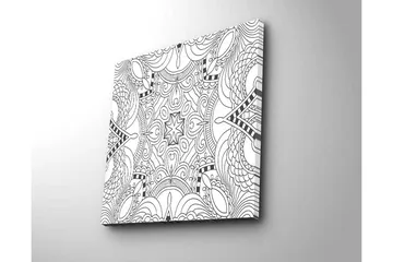 Canvastavla 45x45 cm - Abstrakt mönster med svarta linjer och former - Svart / Vit - Inredning - Tavlor & posters - Canvastavla