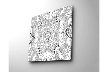 Canvastavla 45x45 cm - Abstrakt mönster med svarta linjer och former - Svart / Vit - Inredning - Tavlor & posters - Canvastavla