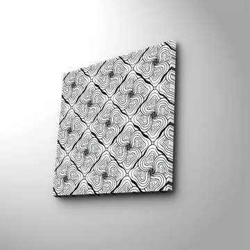 Canvastavla 45x45 cm - Abstrakt mönster med svarta linjer och vita ytor - Svart / Vit - Inredning - Tavlor & posters - Canvastavla
