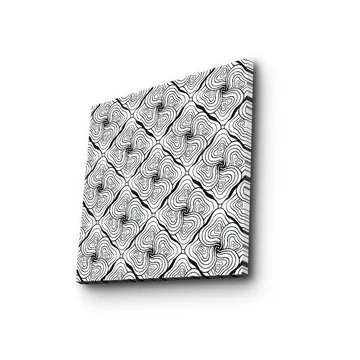Canvastavla 45x45 cm - Abstrakt mönster med svarta linjer och vita ytor - Svart / Vit - Inredning - Tavlor & posters - Canvastavla