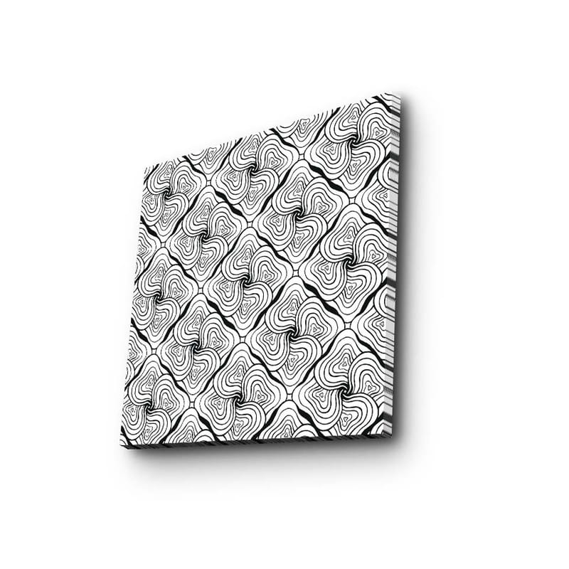 Canvastavla 45x45 cm - Abstrakt mönster med svarta linjer och vita ytor - Svart / Vit - Inredning - Tavlor & posters - Canvastavla