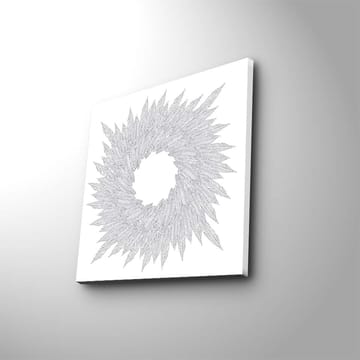 Canvastavla 45x45 cm - Abstrakt spiral av bladformade mönster - Vit / Grå - Inredning - Tavlor & posters - Canvastavla