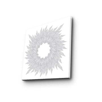 Canvastavla 45x45 cm - Abstrakt spiral av bladformade mönster - Vit / Grå - Inredning - Tavlor & posters - Canvastavla