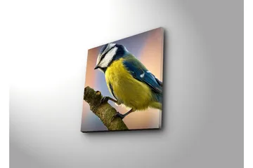 Canvastavla 45x45 cm - Blåmes på en gren - Blå / Gul / Vit - Inredning - Tavlor & posters - Canvastavla