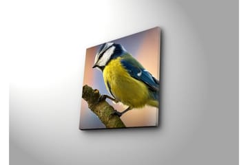 Canvastavla 45x45 cm - Blåmes på en gren - Blå / Gul / Vit - Inredning - Tavlor & posters - Canvastavla