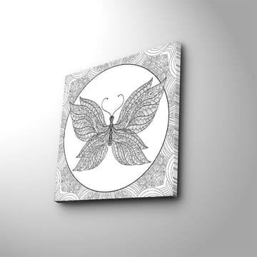 Canvastavla 45x45 cm - Detaljerad fjäril med intrikata mönster - Svart / Vitt - Inredning - Tavlor & posters - Canvastavla