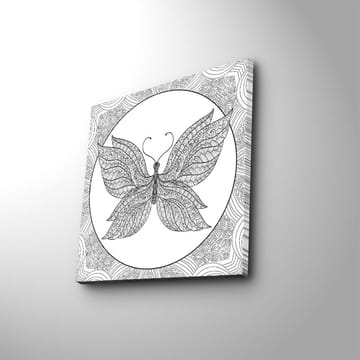 Canvastavla 45x45 cm - Detaljerad fjäril med intrikata mönster - Svart / Vitt - Inredning - Tavlor & posters - Canvastavla