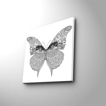Canvastavla 45x45 cm - Detaljerad svartvit fjäril med intrikata mönster - Svart / Vitt - Inredning - Tavlor & posters - Canvastavla