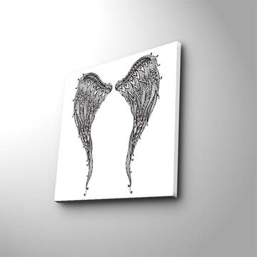 Canvastavla 45x45 cm - Detaljerade fjädrar av vingar - Svart / Vitt - Inredning - Tavlor & posters - Canvastavla