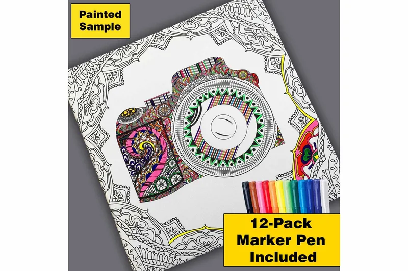 Canvastavla 45x45 cm - Elegant svan med intrikata mönster - Svart / Vitt - Inredning - Tavlor & posters - Canvastavla