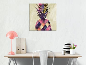 Canvastavla 45x45 cm - Färgglad ananas med geometriska mönster - Lila / Gul / Rosa - Inredning - Tavlor & posters - Canvastavla
