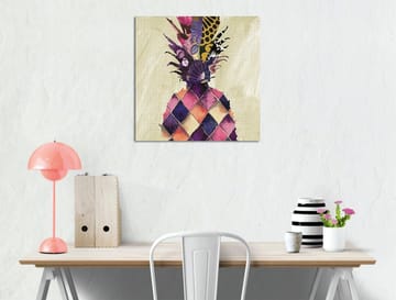 Canvastavla 45x45 cm - Färgglad ananas med geometriska mönster - Lila / Gul / Rosa - Inredning - Tavlor & posters - Canvastavla