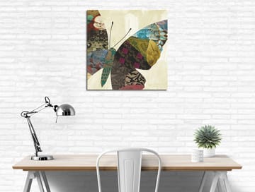 Canvastavla 45x45 cm - Färgglad fjäril med mönstrade vingar - Turkos / Röd / Svart - Inredning - Tavlor & posters - Canvastavla