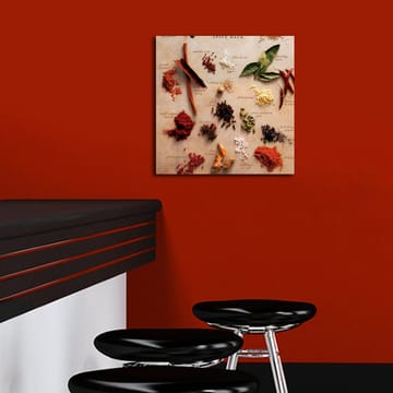 Canvastavla 45x45 cm - Färgglad samling av kryddor och örter - Röd / Grön / Brun - Inredning - Tavlor & posters - Canvastavla