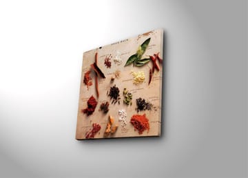 Canvastavla 45x45 cm - Färgglad samling av kryddor och örter - Röd / Grön / Brun - Inredning - Tavlor & posters - Canvastavla