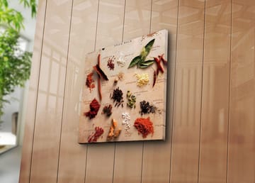 Canvastavla 45x45 cm - Färgglad samling av kryddor och örter - Röd / Grön / Brun - Inredning - Tavlor & posters - Canvastavla