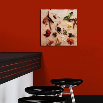 Canvastavla 45x45 cm - Färgglad samling av kryddor och örter - Röd / Grön / Brun - Inredning - Tavlor & posters - Canvastavla