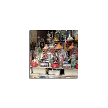 Canvastavla 45x45 cm - Färgglada hantverk och dekorativa föremål i en marknadsställning - Röd / Grön / Orange - Inredning - Tavlor & posters - Canvastavla