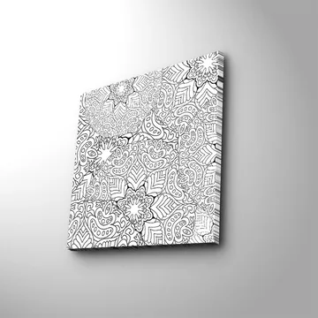 Canvastavla 45x45 cm - Intrikat mönster av blommor och blad - Svart / Vitt - Inredning - Tavlor & posters - Canvastavla