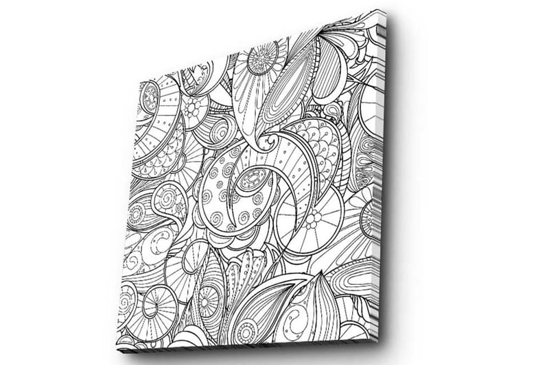 Canvastavla 45x45 cm - Intrikat mönster av snäckor och spiraler - Svart / Vitt - Inredning - Tavlor & posters - Canvastavla