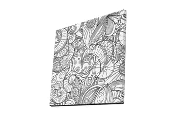 Canvastavla 45x45 cm - Intrikat mönster av snäckor och svängda linjer - Svart / Vitt - Inredning - Tavlor & posters - Canvastavla