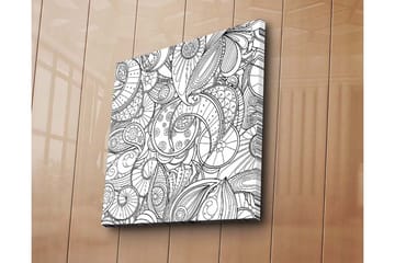 Canvastavla 45x45 cm - Intrikat mönster av snäckor och svängda linjer - Svart / Vitt - Inredning - Tavlor & posters - Canvastavla