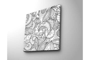 Canvastavla 45x45 cm - Intrikat mönster av snäckor och svängda linjer - Svart / Vitt - Inredning - Tavlor & posters - Canvastavla