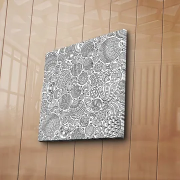 Canvastavla 45x45 cm - Intrikat mönster av svarta linjer och former - Svart / Vitt - Inredning - Tavlor & posters - Canvastavla