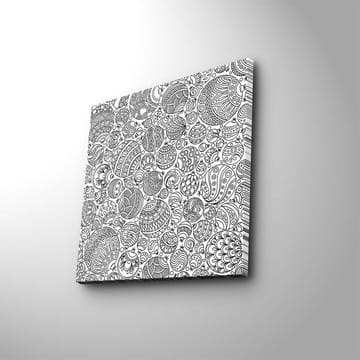 Canvastavla 45x45 cm - Intrikat mönster av svarta linjer och former - Svart / Vitt - Inredning - Tavlor & posters - Canvastavla