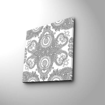 Canvastavla 45x45 cm - Intrikat mönster av svarta linjer på vit bakgrund - Svart / Vit - Inredning - Tavlor & posters - Canvastavla