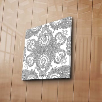 Canvastavla 45x45 cm - Intrikat mönster av svarta linjer på vit bakgrund - Svart / Vit - Inredning - Tavlor & posters - Canvastavla