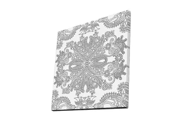 Canvastavla 45x45 cm - Intrikat mönster med florala och geometriska inslag - Svart / Vitt - Inredning - Tavlor & posters - Canvastavla