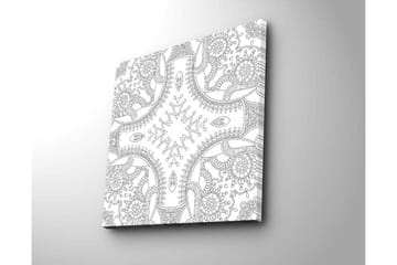 Canvastavla 45x45 cm - Intrikat mönster med geometriska och organiska former - Svart / Vitt - Inredning - Tavlor & posters - Canvastavla