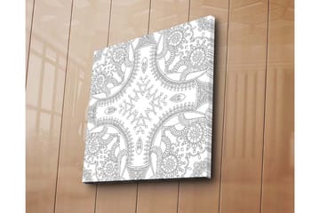 Canvastavla 45x45 cm - Intrikat mönster med geometriska och organiska former - Svart / Vitt - Inredning - Tavlor & posters - Canvastavla