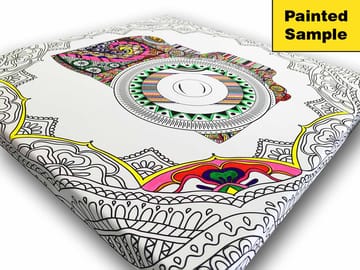 Canvastavla 45x45 cm - Intrikat mandala med detaljerade mönster - Svart / Vitt - Inredning - Tavlor & posters - Canvastavla