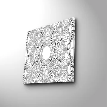 Canvastavla 45x45 cm - Intrikat mandala med detaljerade mönster - Svart / Vitt - Inredning - Tavlor & posters - Canvastavla