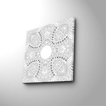 Canvastavla 45x45 cm - Intrikat mandala med detaljerade mönster - Vit / Svart - Inredning - Tavlor & posters - Canvastavla