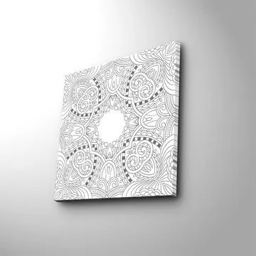 Canvastavla 45x45 cm - Intrikat mandala med detaljerade mönster - Vit / Svart - Inredning - Tavlor & posters - Canvastavla