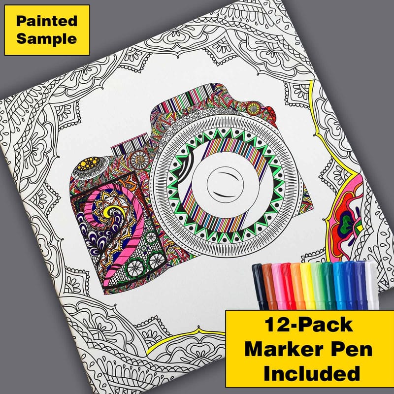 Canvastavla 45x45 cm - Intrikat mandala med detaljerade mönster - Vit / Svart - Inredning - Tavlor & posters - Canvastavla